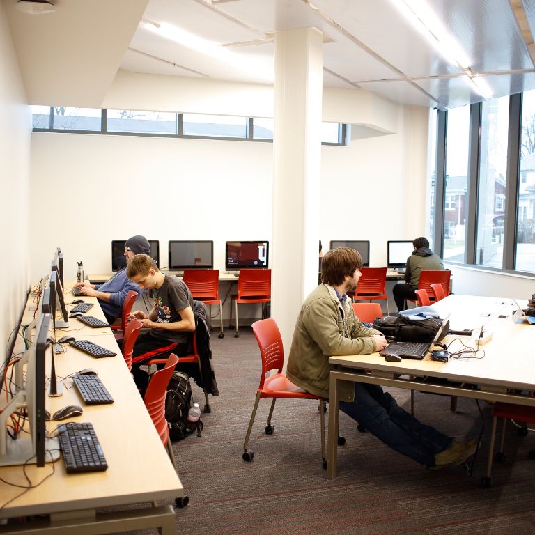 Students study in Luddy Hall