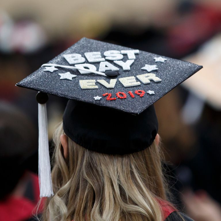 Graduation hat with text Best Day Ever