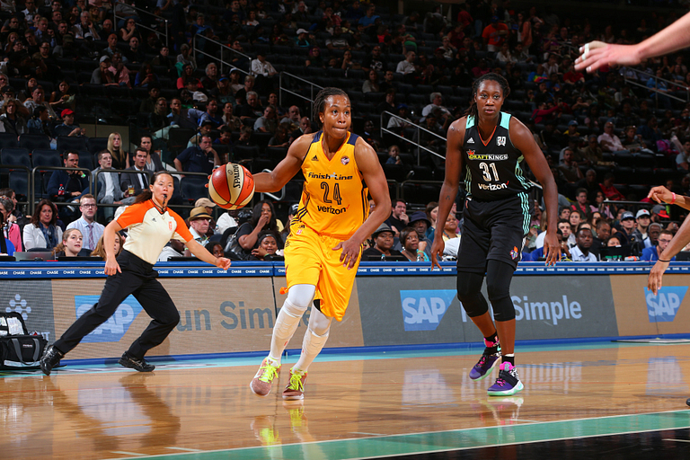 WNBA star Tamika Catchings during a basketball game