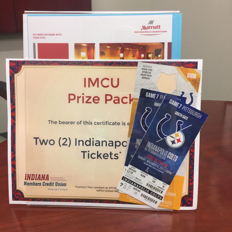 Up for bid -- two tickets for a Colts game plus Marriott accommodations for one night