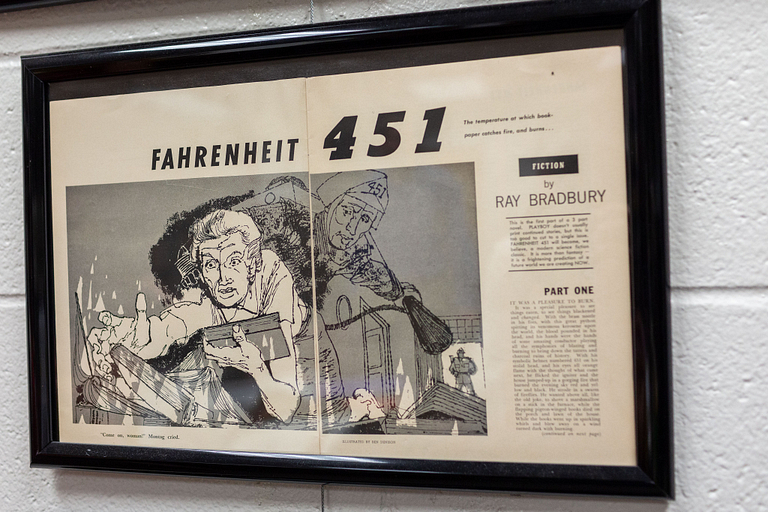 Pages from a republishing of 'Fahrenheit 451' in Playboy
