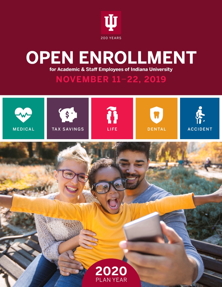 The front cover of the 2019 booklet for open enrollment information