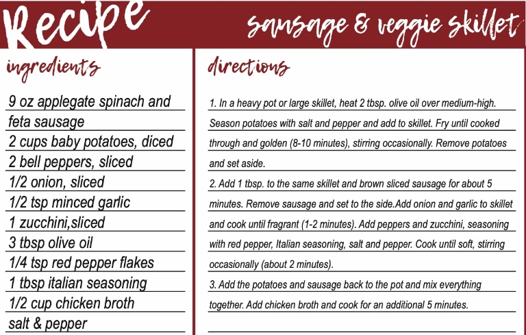 Sausage and veggie skillet recipe