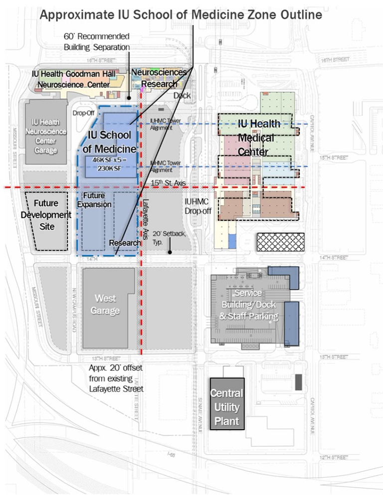 Indianapolis Academic Health Center Campus IU School of Medicine site plan