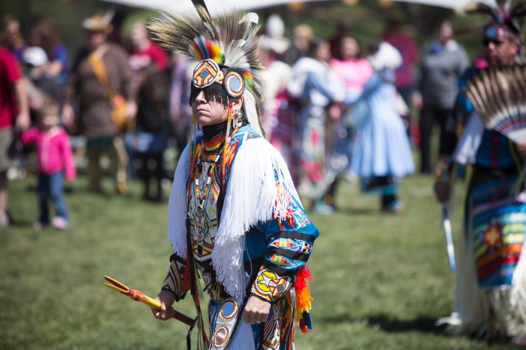 Scenes from a powwow in Dunn Meadow.