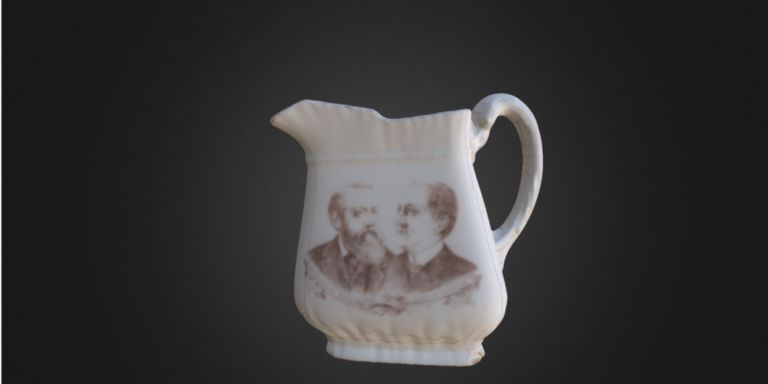 Campaign-themed pitcher from the Benjamin Harrison House