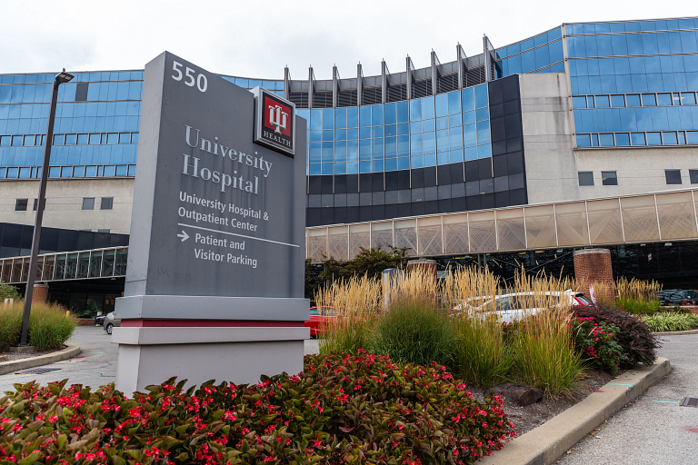 Exterior view of University Hospital at IUPUI.