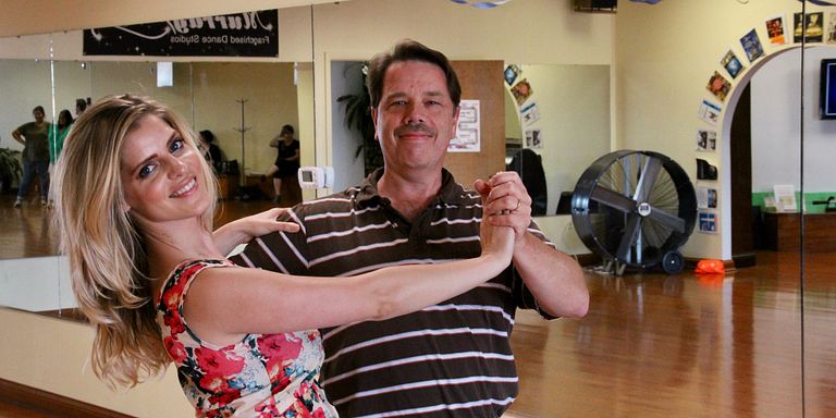 Alexander Dent poses with ballroom dance instructor Lollie Henshilwood