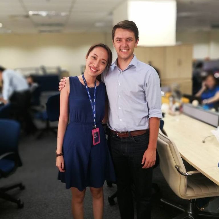 Nick Ceryak and a co-worker in Malaysia