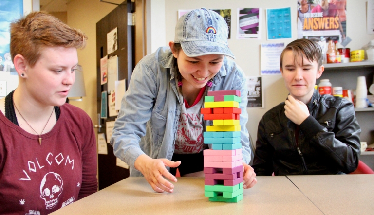 Students play Lewo at LGBTQ+ Center.