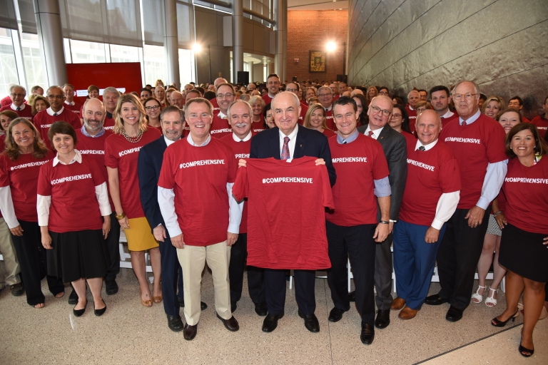 IU Simon Cancer Center announcement group photo