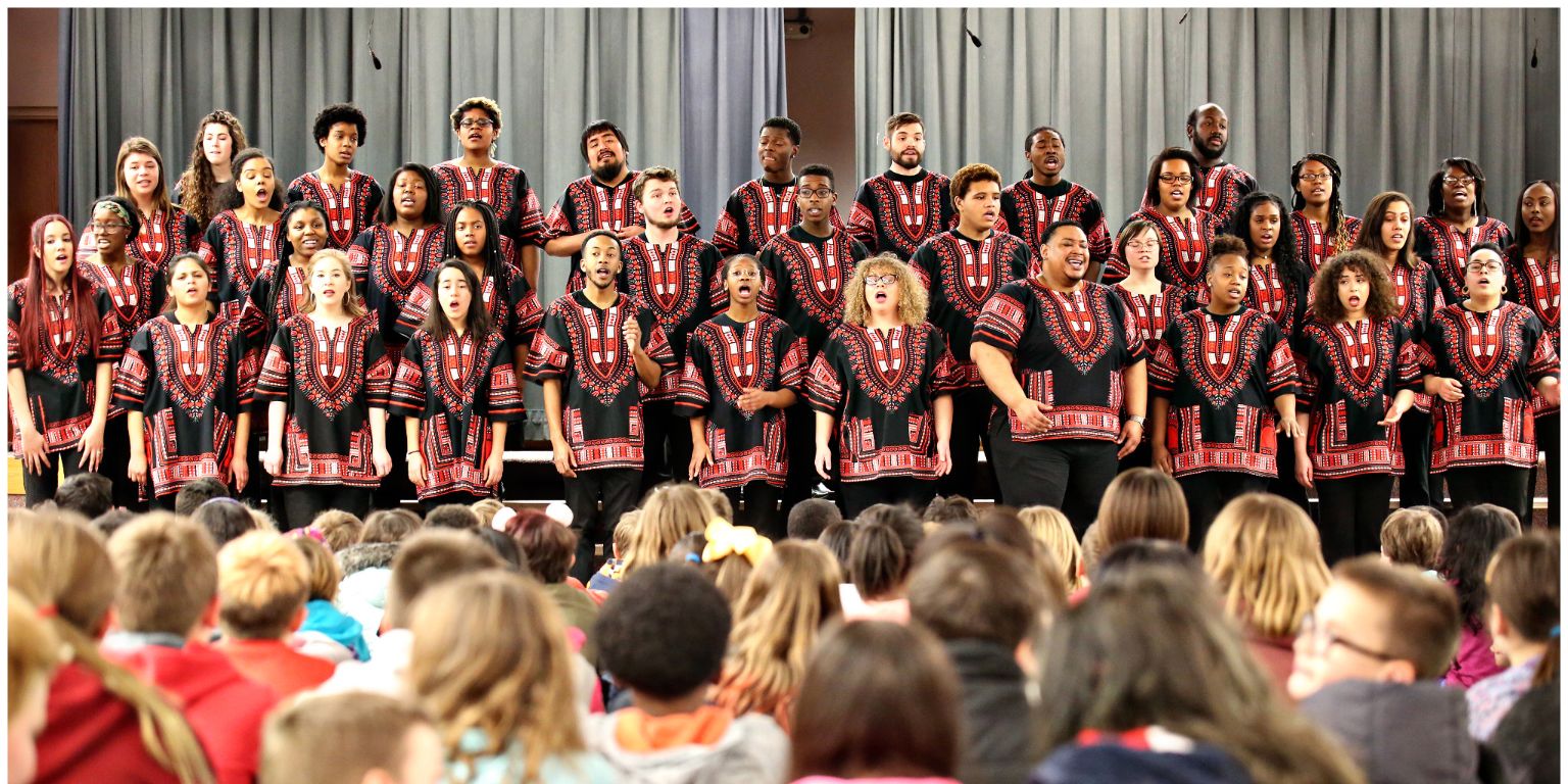 The African American Choral Ensemble performs at University Elementary School