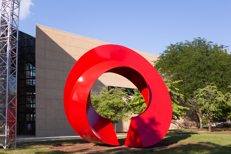 arc outside the Sidney and Lois Eskenazi Museum of Art