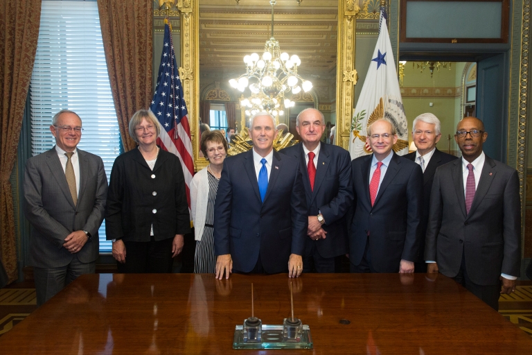 IU President Michael McRobbie met with US Vice President Mike Pence and other university presidents