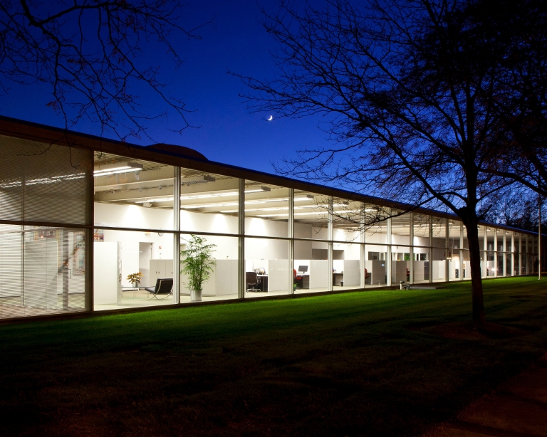 Exterior of the former Republic Newspaper building in Columbus, Indiana