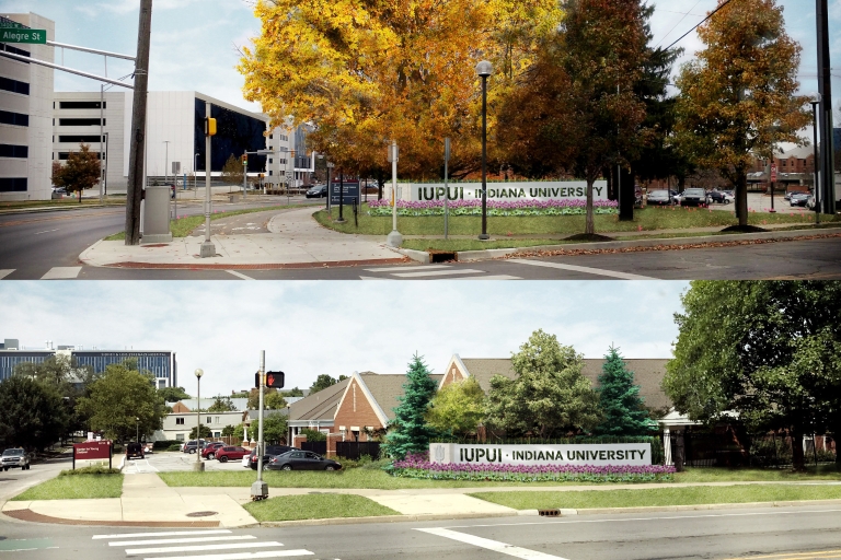 Two new IUPUI gateways on the western edge of campus