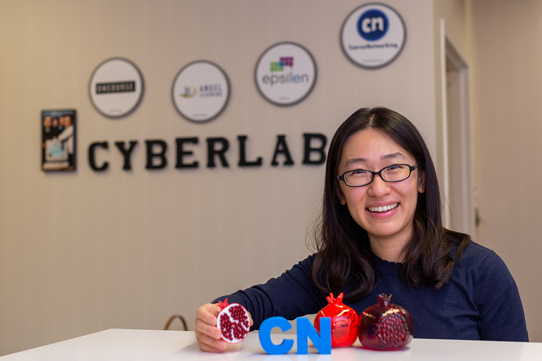 Alice Zhao poses for a photo in CyberLab.