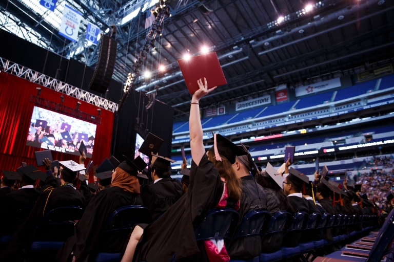 IUPUI commencement at Lucas Oil Stadium