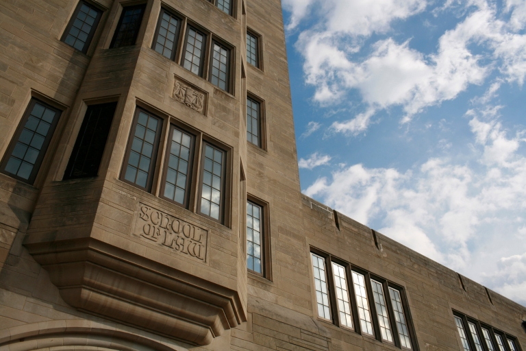 Exterior of Baier Hall, home of the IU Maurer School of Law