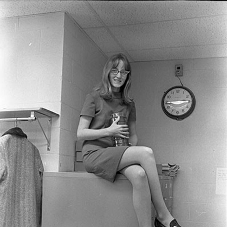 A lady in an office in 1971