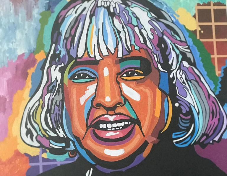 A multicolor portrait of Caramel Russell