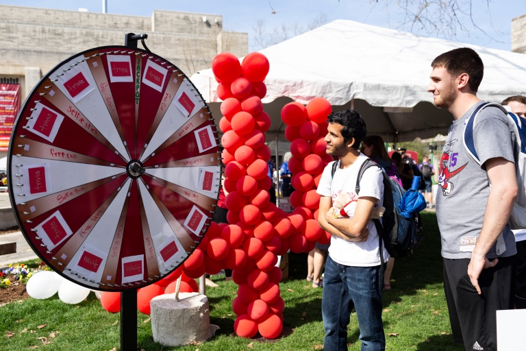 IU students participate in activities on campus during IU Day 2019.