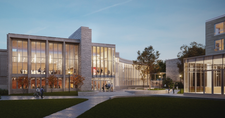 Rendering of a dining addition at the McNutt Central building