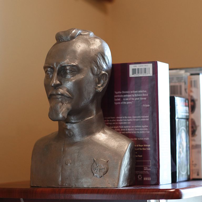 A bookend bust of Felix Dzerzhinsky.