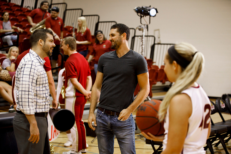 Behind the scenes of an IUPUI commercial shoot