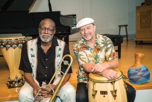 Trombonist Wayne Wallace and percussionist Michael Spiro