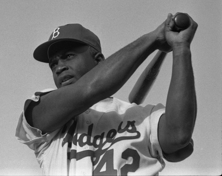 Jackie Robinson at bat