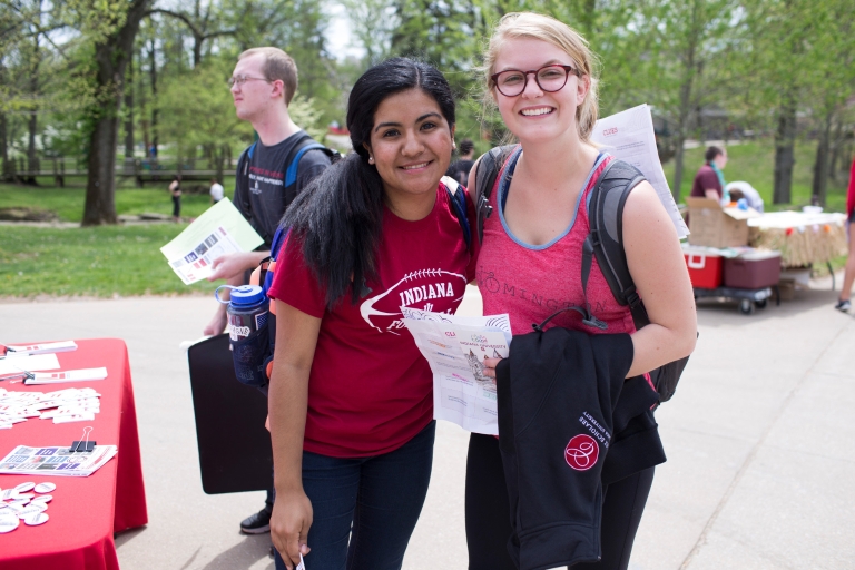 Two IU students pose for a picture