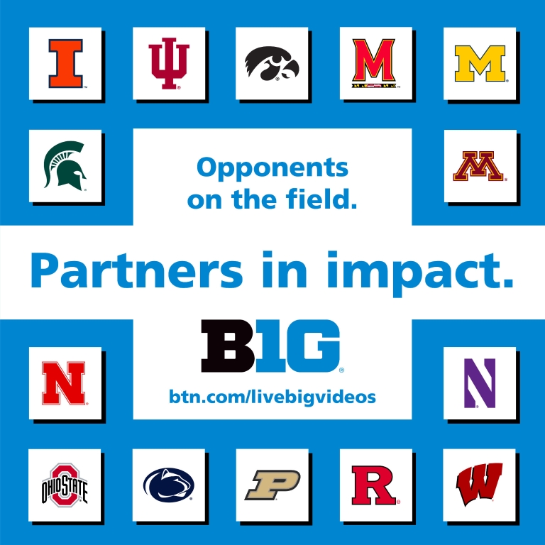 A graphic depicting all the Big Ten school logos