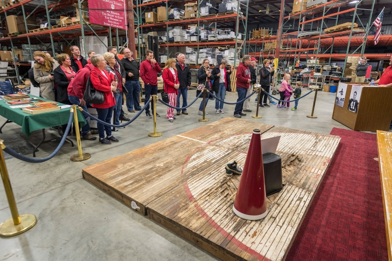 Family members of Jack Herron gather at the IU Surplus Store