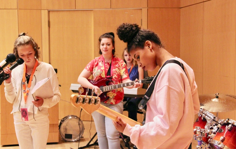 Students practice their instruments at IUPUI.