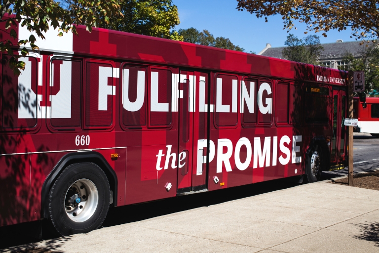 An IU campus bus 
