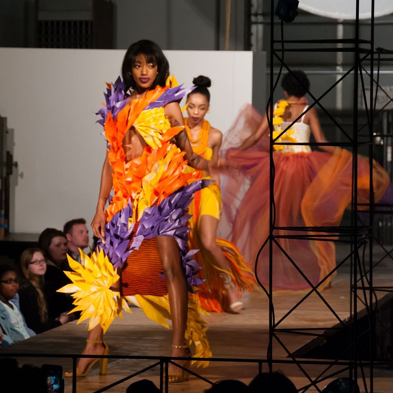 A colorful outfit from the Herron Wearable Art Show 2017