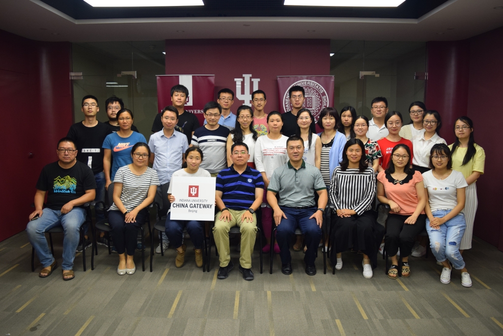 Attendees of a risk assessment workshop pose at IU China Gateway 