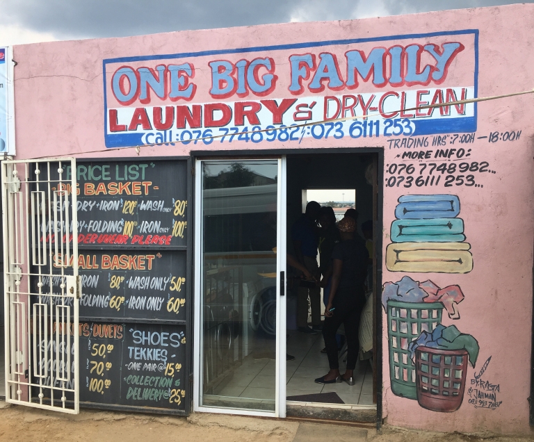 A laundromat in an impoverished area in Johannesburg