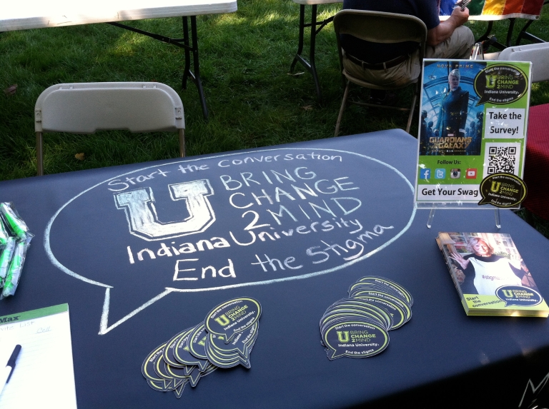 A U Bring Change to Mind information and recruitment table
