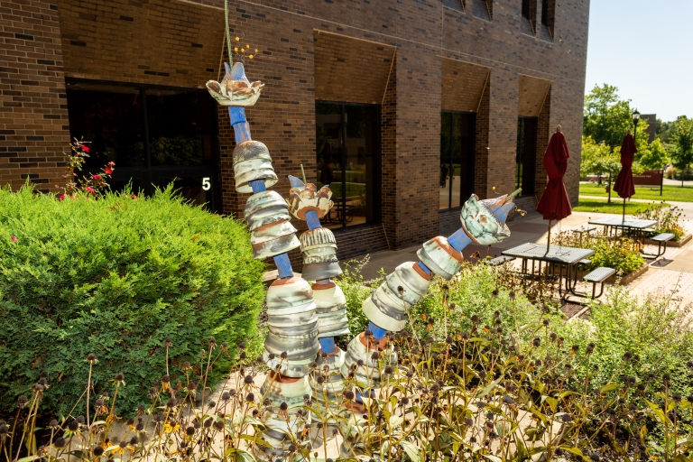 A sculpture on the IU East campus.