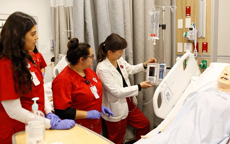 Students learn in the IU Bloomington Nursing Learning Resource Center