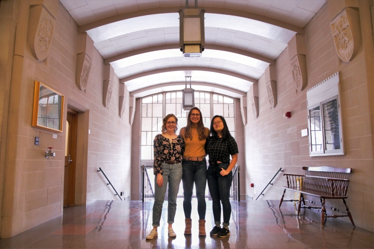 From left, IU Bloomington students Alex Butrum-Griffith, Maya Patheja and Anna Hsiao.