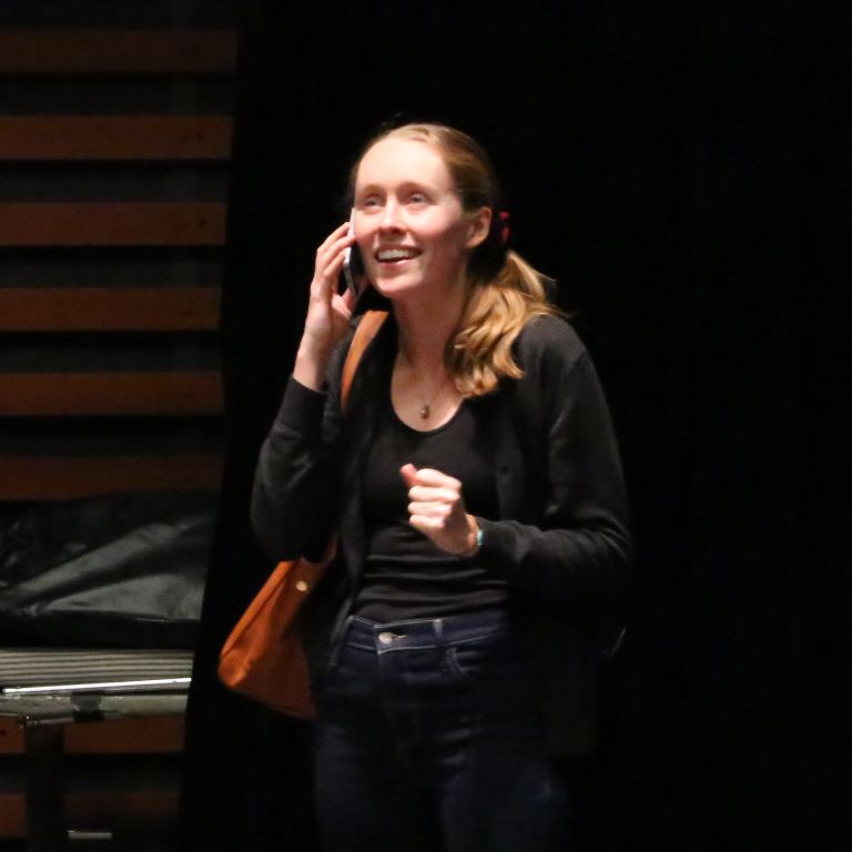 An actor rehearses the play 