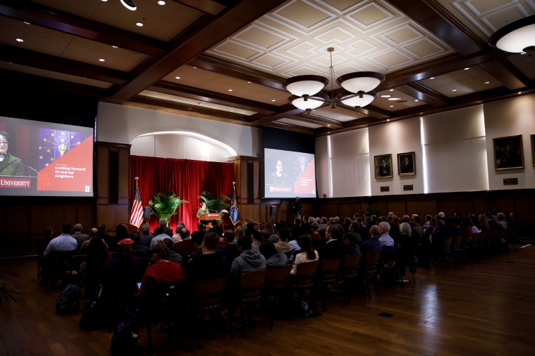 Students, faculty, staff and members of the IU Bloomington community at the State of the Campus