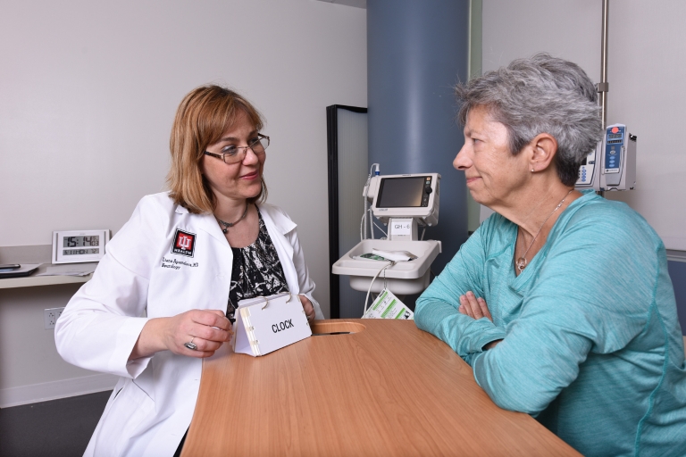 Dr. Liana G. Apostolova with her patient, Mary Estrada