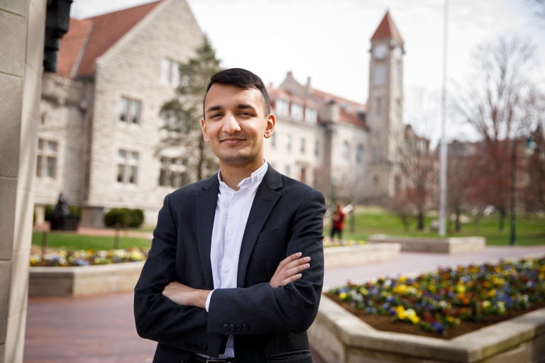 Krishna Pathak standing outside the Sample Gates