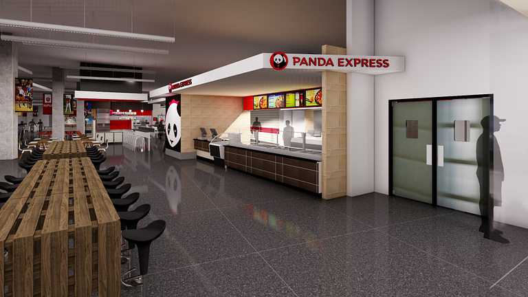 A rendering of the new Campus Center food court