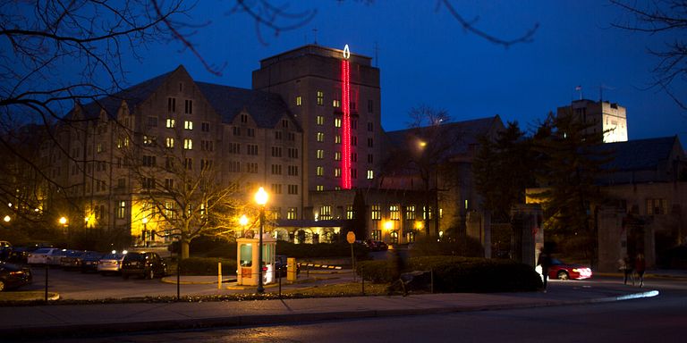 The IMU decorated for the holidays.