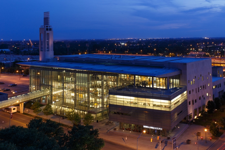 IUPUI Campus Center at night